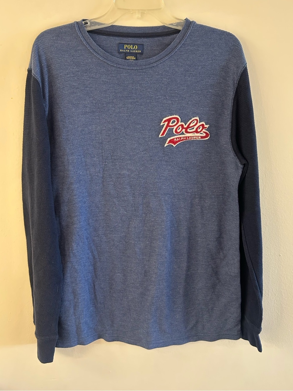 Polo Ralph Lauren men's Waffle-Knit Thermal Sleep Shirt - Large - Polo Script